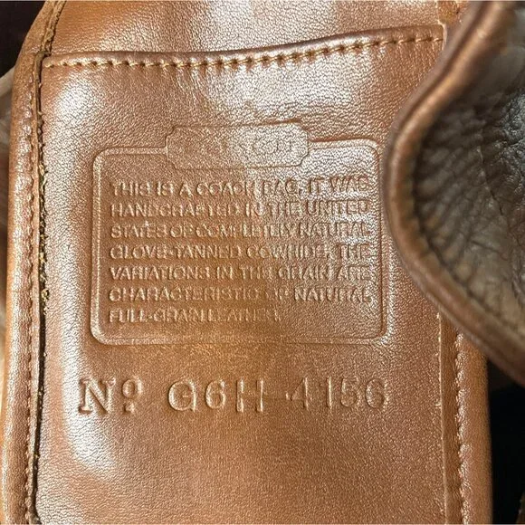 Vintage 90s Coach SoHo Tanned Leather Bucket Crossbody Bag Adjustable Strap 4156 - Picture 2 of 8